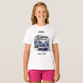 T-shirt Van vintage dans Delft Blue personnalisable (Devant entier)