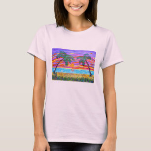 T-shirt van vrouwen - vreedzaam tropisch paradijs