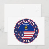 T-shirt van Wisconsin, Briefkaart (Voorkant / Achterkant)