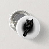 T-shirt van zwarte kattengeel T-shirt Ronde Button 3,2 Cm (Voorkant /achterkant)