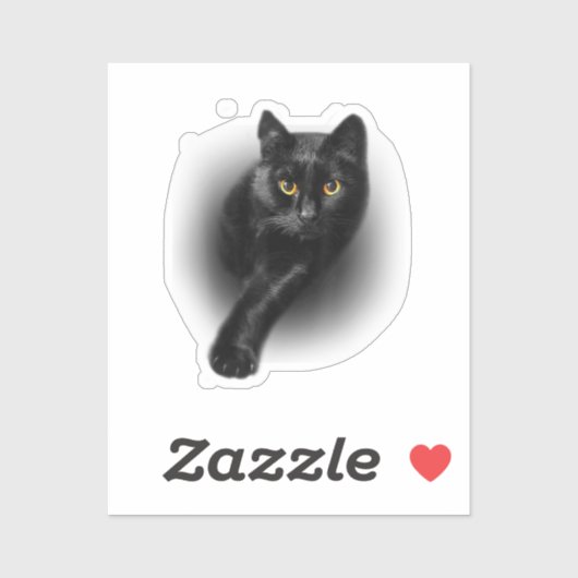 T-shirt van zwarte kattengeel T-shirt Sticker (Vel)