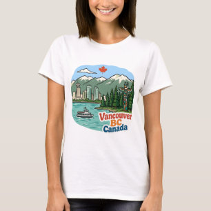 T-shirt Vancouver BC Canada Joli Skyline Poteau Totem