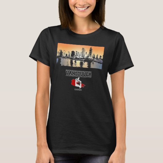 T-shirt vancouver canada Skyline Vacances Souvenir ville (Devant)
