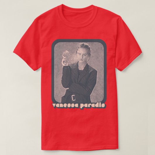 T-shirt Vanessa Paradis Retro Style 80s Francophile Design (Design devant)