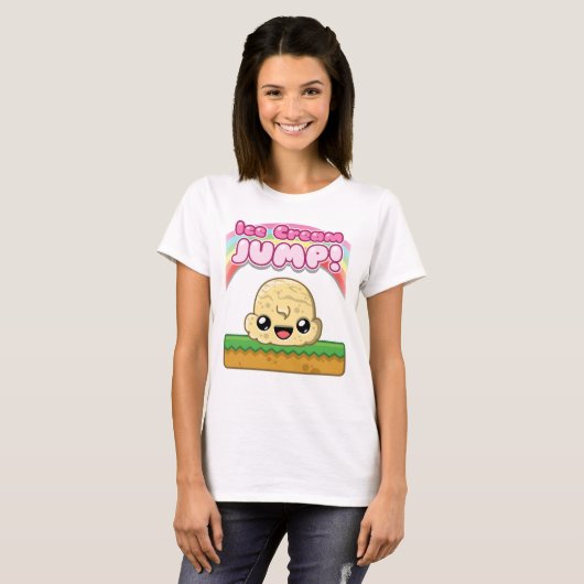 T-shirt Vanilla Scoop with Ice Cream Jump Text (Devant entier)