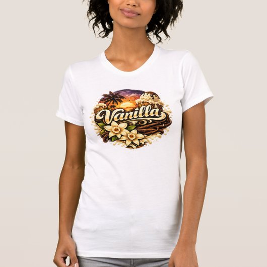 T-shirt Vanille - Design Vintage (Devant)