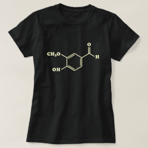 T-shirt Vanille Vanillin Formule chimique moléculaire