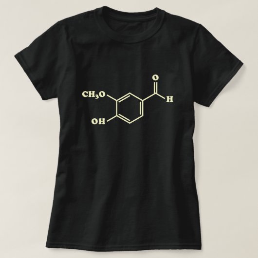 T-shirt Vanille Vanillin Formule chimique moléculaire (Design devant)
