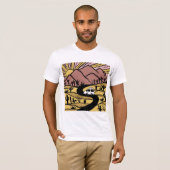 T-shirt VANLIFE Désert Cactus Montagne Explorez l'aventure (Devant entier)