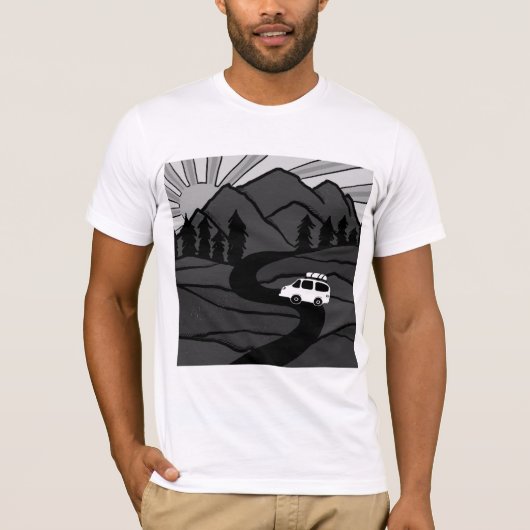 T-shirt VANLIFE Trees Forest Mountain Explorez l'aventure (Devant)