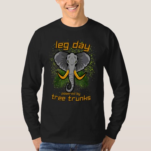 T-shirt VanMoore Elephant Powered Tree Trunk Jour Jour de (Devant)