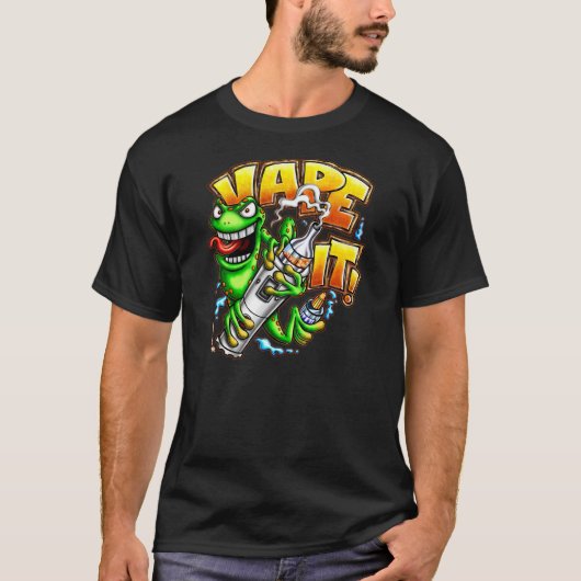 T-shirt Vape il ! Chemise foncée (Devant)