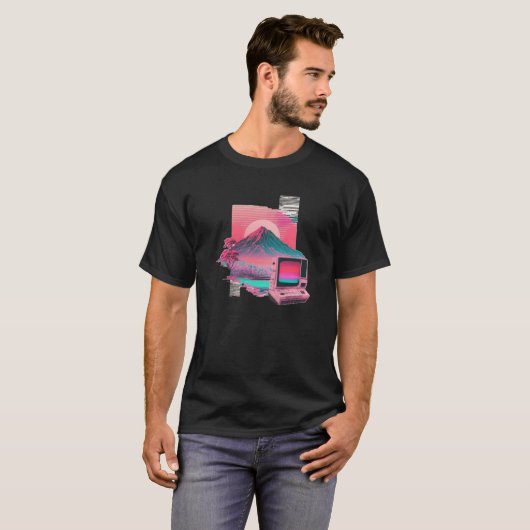T-shirt Vaperwave Aesthetic Glitch Retrowave Synthwave  1 (Devant entier)