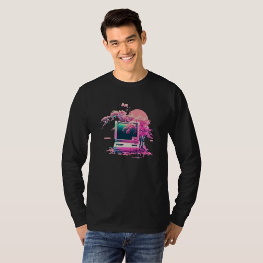 T-shirt Vaperwave Aesthetic Glitch Retrowave Synthwave  14 (Devant entier)