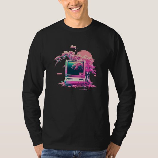 T-shirt Vaperwave Aesthetic Glitch Retrowave Synthwave  14 (Devant)