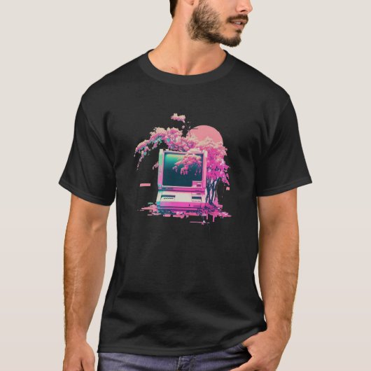 T-shirt Vaperwave Aesthetic Glitch Retrowave Synthwave  14 (Devant)