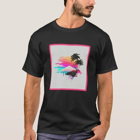 T-shirt Vaperwave Aesthetic Glitch Retrowave Synthwave  2 (Devant)