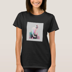 T-shirt Vaperwave Aesthétique Glitch Chat Rétrowave Synthw