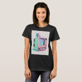 T-shirt Vaperwave Aesthétique Glitch Chat Rétrowave Synthw (Devant entier)