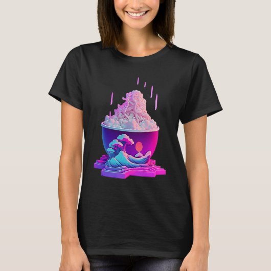 T-shirt Vaperwave Aesthétique Glitch Palm Retrowave Synthw (Devant)
