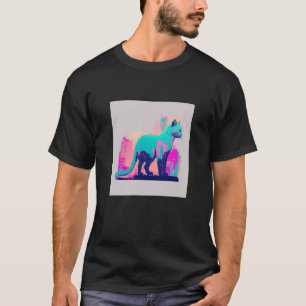T-shirt Vaperwave Esthétique Glitch Chat Retrowave Synthwa