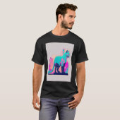 T-shirt Vaperwave Esthétique Glitch Chat Retrowave Synthwa (Devant entier)