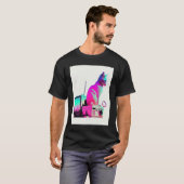 T-shirt Vaperwave Esthétique Glitch Chat Retrowave Synthwa (Devant entier)