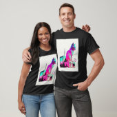 T-shirt Vaperwave Esthétique Glitch Chat Retrowave Synthwa (Unisexe)