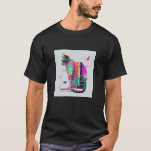 T-shirt Vaperwave Esthétique Glitch Chat Retrowave Synthwa