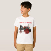 T-shirt VAPEUR VINTAGE Blanc rouge (Devant entier)