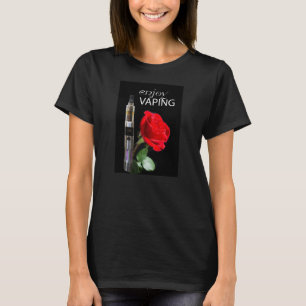 T-shirt Vaping et fleur rose