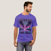 T-shirt Vaporwave 80s Neon Grid Synthwave Art Poster (Devant entier)
