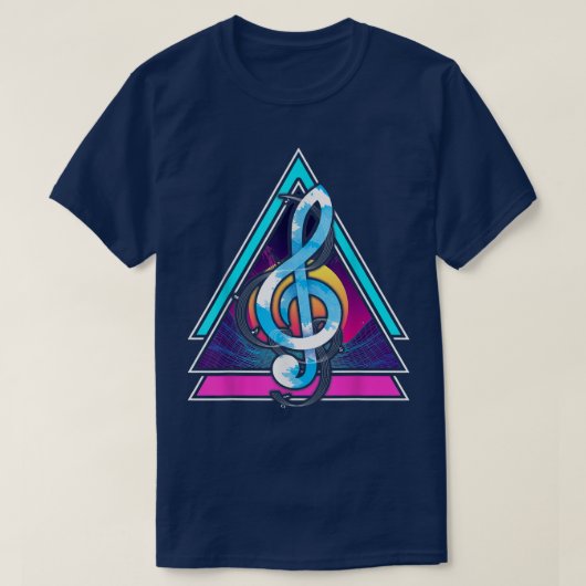 T-shirt Vaporwave 90 s Art Music Lover Synthwave Treble Cl (Design devant)