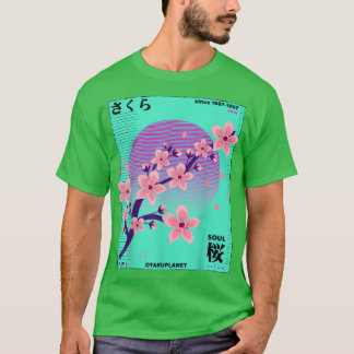 T-shirt Vaporwave 90s Cerry Blossoms Retro Japonais Grung