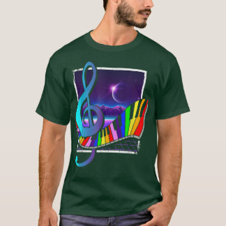T-shirt Vaporwave 90s Music Synthwave Claviers colorés T