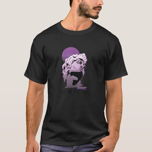 T-shirt Vaporwave Aesthétique David ♥ ビ ド Statue Bust Skul (Devant)
