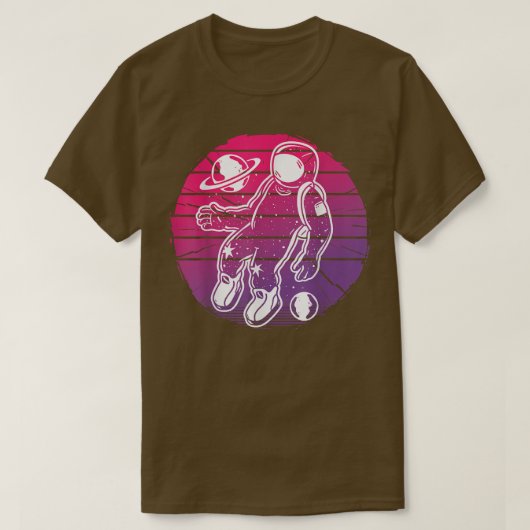 T-shirt Vaporwave astronaut floating net to some planets,  (Design devant)