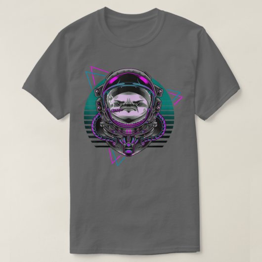 T-shirt Vaporwave Astronaut Synthwave 80s Art Sloth Retro (Design devant)
