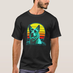 T-shirt Vaporwave bleu vintage