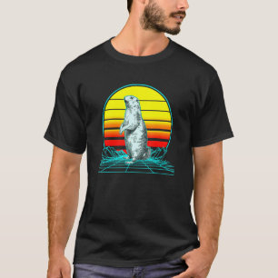 T-shirt Vaporwave de chien des Prairies vintages