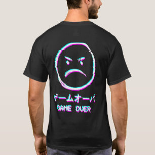 T-shirt Vaporwave Esthétique Angry Face Japonais Jeu sur