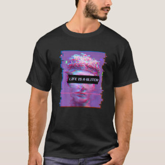 T-shirt Vaporwave Esthétique David Statue La Vie Est Un Gl
