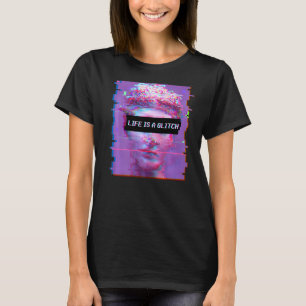 T-shirt Vaporwave Esthétique David Statue La Vie Est Un Gl