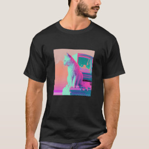 T-shirt Vaporwave Esthétique Glitch Chat Rétrowave Synthwa
