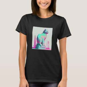 T-shirt Vaporwave Esthétique Glitch Chat Rétrowave Synthwa