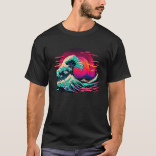 T-shirt Vaporwave Esthétique Glitch Grande Vague Rétrowave