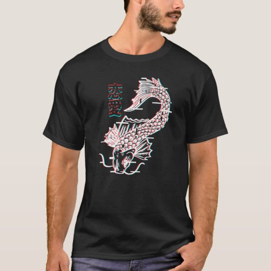 T-shirt Vaporwave esthétique Japonais Poisson Koi (Devant)