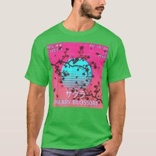 T-shirt Vaporwave esthétique Japonaise Sakura Cerise Bloss