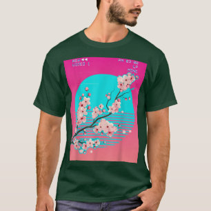 T-shirt Vaporwave esthétique Japonaise Sakura Cerise Bloss