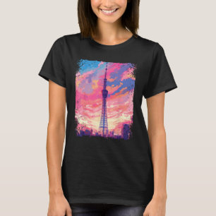 T-shirt Vaporwave esthétique Skytree Tokyo Japon Japonais